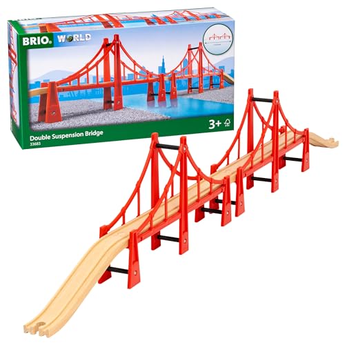BRIO World 33683 Hängebrücke - Eisenbahnzubehör Holzeisenbahn - Kleinkinderspielzeug empfohlen für Kinder ab 3 Jahren
